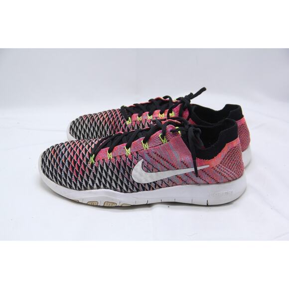 Nike Free TR Flyknit 2 Running Shoes Womens 8.5 Pink Black Sneaker 904658-006 - Picture 3 of 8